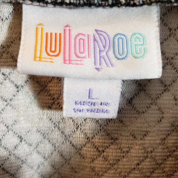 LulaRoe Cassie Pencil Skirt in Black and Floral: L - Picture 4 of 6